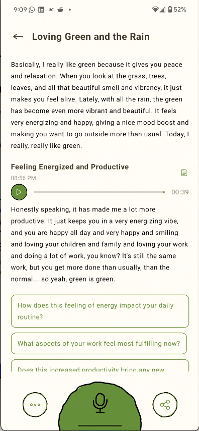 MyDiaryAI App Screenshot